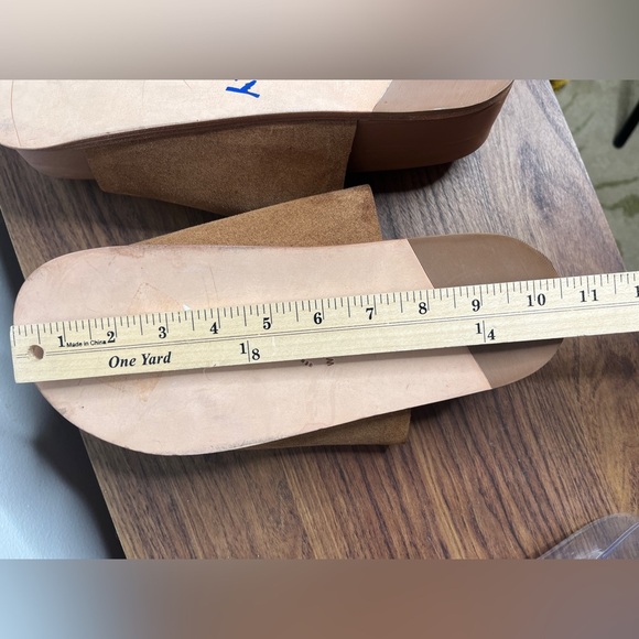 Wal & Pai Stone EU Size 41/10.5 Platform Sandals Tan Leather Suede Boho Earthy - Picture 8 of 13